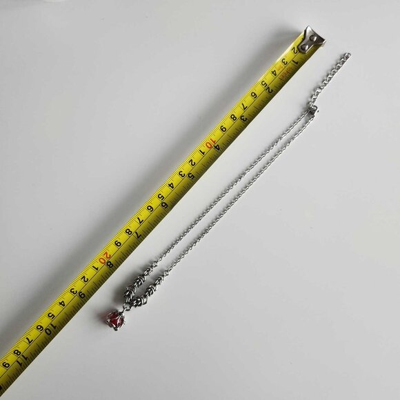 Gothic Victorian vampire blood red and silver chainmail choker necklace - Picture 7 of 10